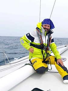 Picture of Martin Lévesque on a boat